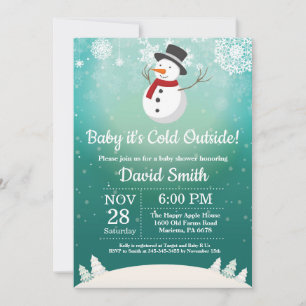 Baby its Cold Outside Winter Snowman Baby Shower Invitation
