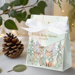 Baby It's Cold Outside Winter Woodland Baby Shower Favor Box