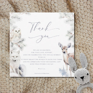 Baby It's Cold Outside Winter Woodland Baby Shower Thank You Card
