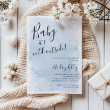 Baby It's Cold Winter Baby Shower Blue Invitation