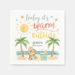 Baby It's Warm Outside Beach Baby Shower Napkin