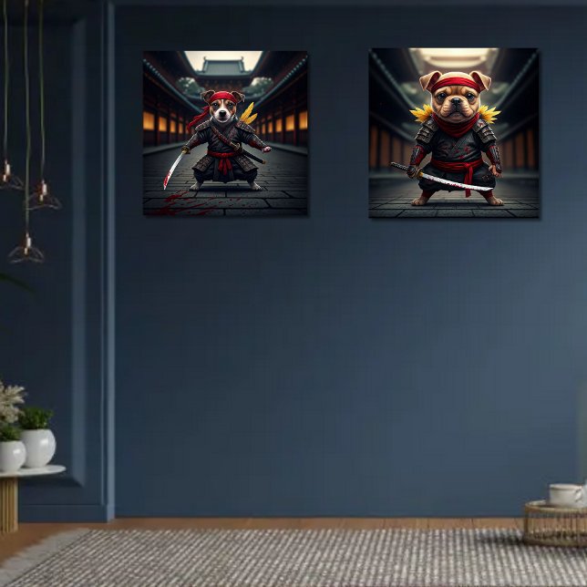 Baby Jack Russell and Pug Ninjas Print Set of 2 (Creator Uploaded)