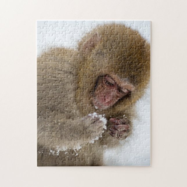 Baby Japanese Macaque | Snow Monkey Jigsaw Puzzle (Vertical)