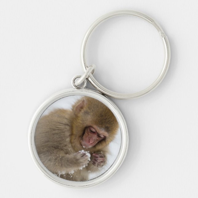 Baby Japanese Macaque | Snow Monkey Keychain (Front)