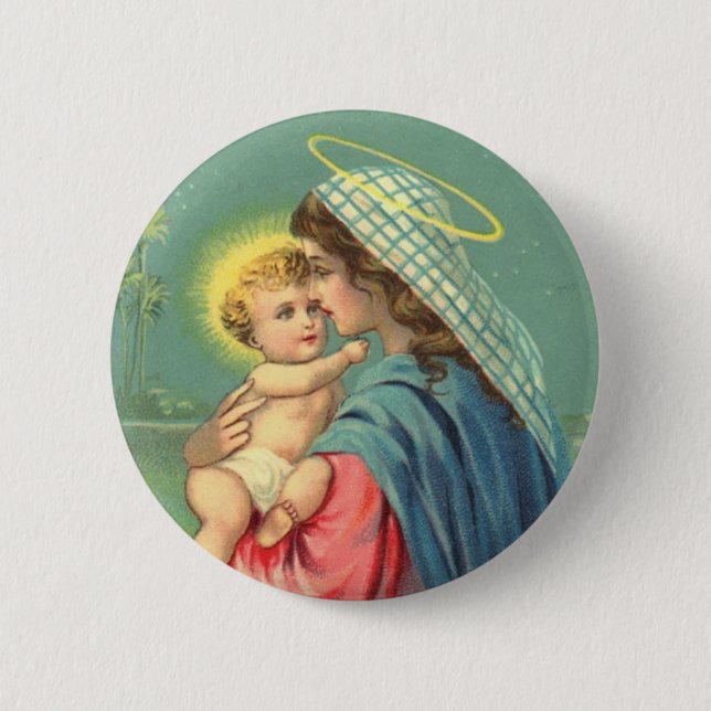 Baby Jesus and Virgin Mary Button (Front)