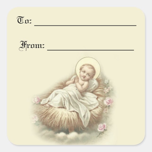 Baby Jesus Christmas Gift Tag (Front)