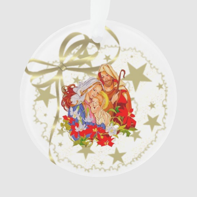 Baby Jesus Circle Tree Ornament (Front)