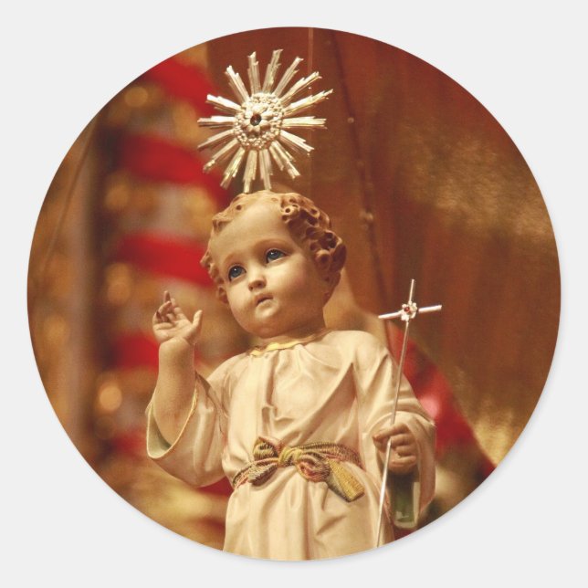 Baby Jesus Classic Round Sticker (Front)