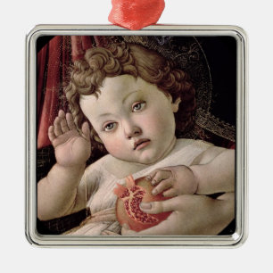 Baby Jesus Holding Pomegranate Metal Ornament