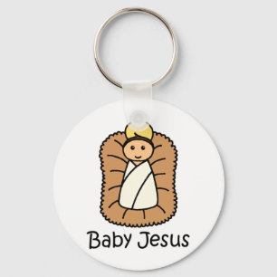 Baby Jesus In A Manger Keychain