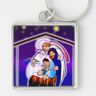 Baby Jesus in Manger Keychain