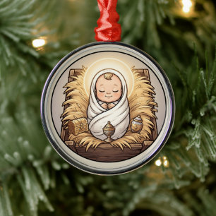 Baby Jesus in Manger Nativity Ornament