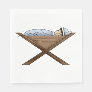 Baby Jesus in Manger Nativity Scene Napkin