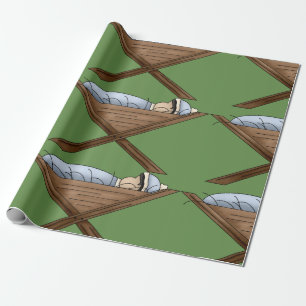 Baby Jesus in Manger Nativity Scene Wrapping Paper