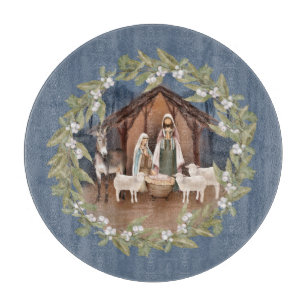 Baby Jesus in the Manger Nativity  Cutting Board