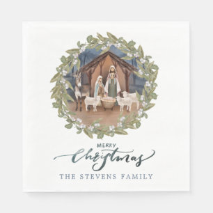 Baby Jesus in the Manger Nativity  Napkin