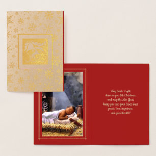 Baby Jesus Luxury Real Foil Carte de Noël