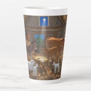 Baby Jesus Manger Holy Night Christmas Nativity Latte Mug
