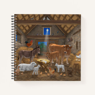 Baby Jesus Manger Holy Night Christmas Nativity Notebook