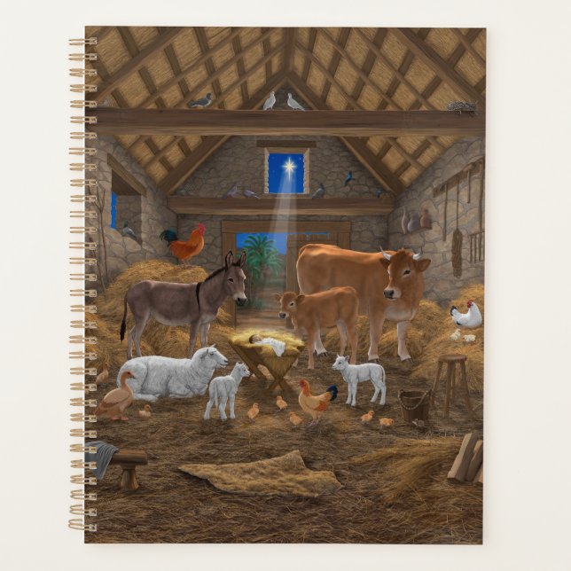 Baby Jesus Manger Holy Night Christmas Nativity Planner (Front)