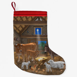 Baby Jesus Manger Holy Night Christmas Nativity Small Christmas Stocking