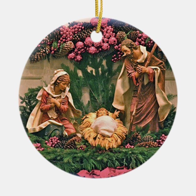 baby jesus nativity ceramic ornament (Front)