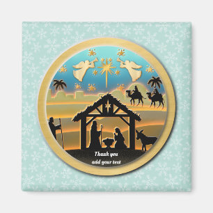 Baby Jesus Nativity Scene, Birth of Jesus Holiday Magnet