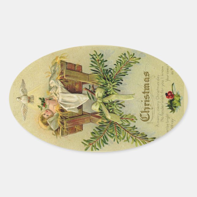 Baby Jesus Oval Sticker (Front)