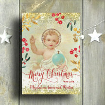 Baby Jésus religieux vintage carte de Noël