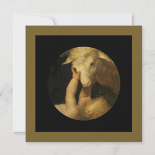 Baby Jesus Touching Lamb Face