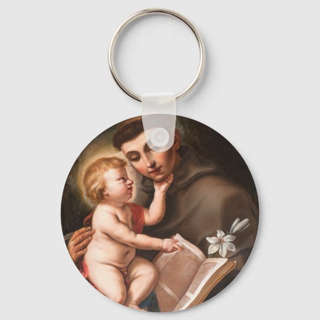 Baby Jesus With St. Anthony Of Padua Keychain (Front)