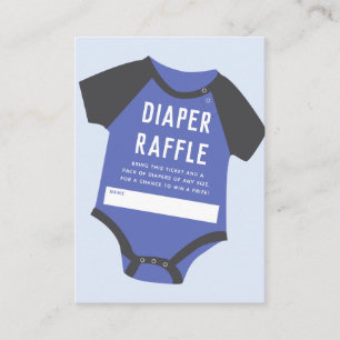 Baby Jumpsuit    Blue   Diaper Raffle Enclosure Card