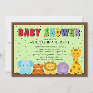 Baby Jungle Animals Baby Shower Invitation
