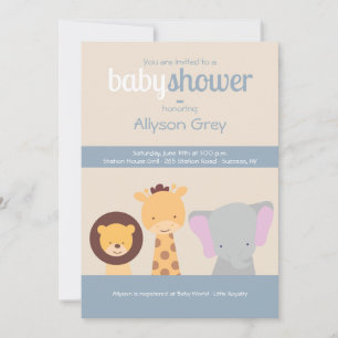 Baby Jungle Animals Invitation