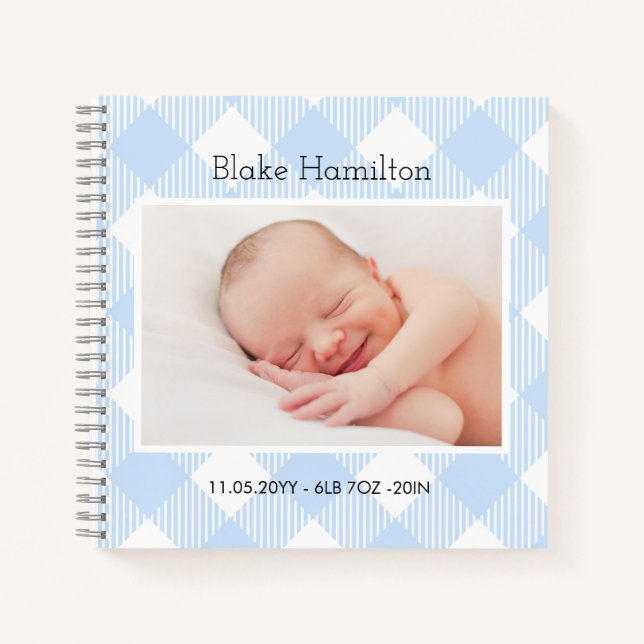 Baby Keepsake Blue Photo Memory Journal 1st Year (Front)