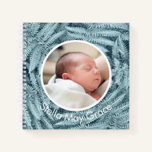 BABY KEEPSAKE JOURNAL UNIQUE SILVER FERN CUSTOM