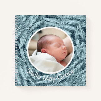 BABY KEEPSAKE JOURNAL UNIQUE SILVER FERN CUSTOM