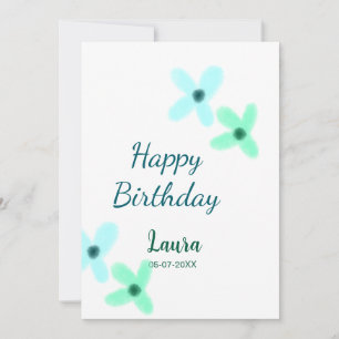 Baby kids 1st birthday add name blue green pastel invitation