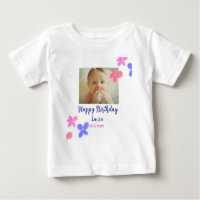 Baby kids 1st birthday add name date add photo