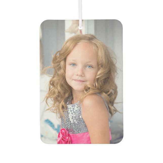 Baby Kids 2 Photos Upload Personalize Custom Car Air Freshener (Front)