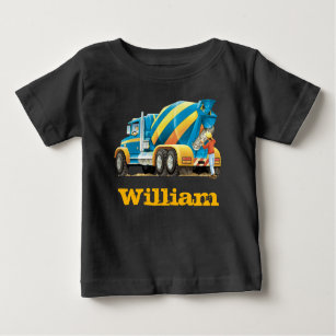 Baby Kids Custom Construction Truck Concrete Mixer Baby T-Shirt