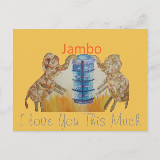 Baby Kids Jambo Jumbo  Elephants Design Postcard (Front)