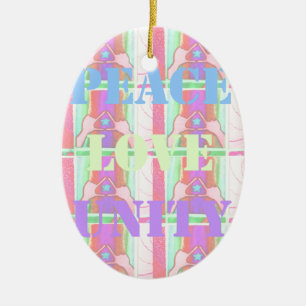 Baby Kids  Peace Love Unity Hakuna Matata design.p Ceramic Ornament