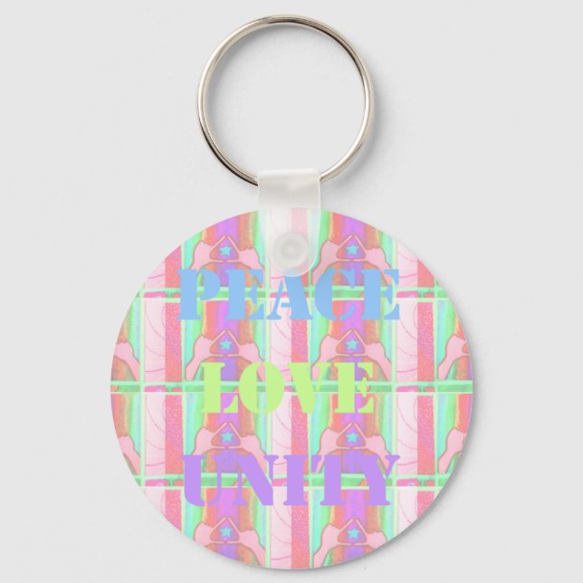 Baby Kids  Peace Love Unity Hakuna Matata design.p Keychain (Front)