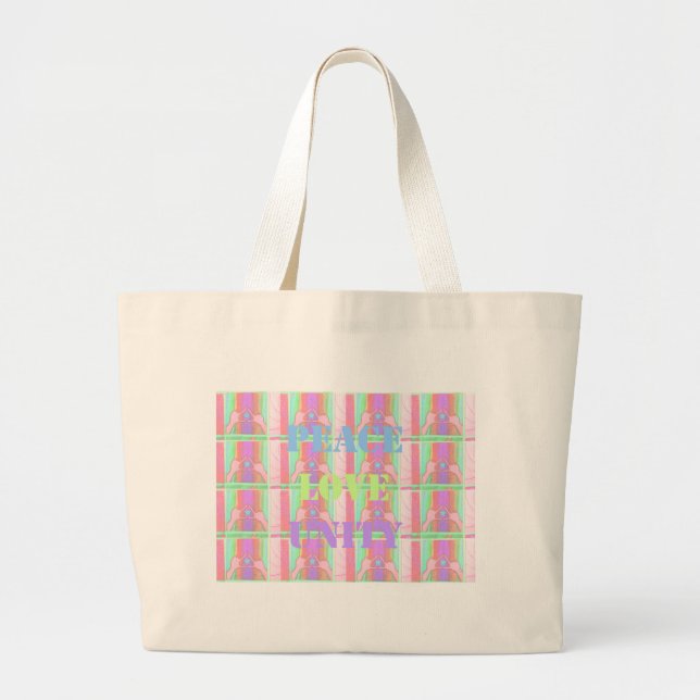 Baby Kids  Peace Love Unity Hakuna Matata design.p Large Tote Bag (Front)