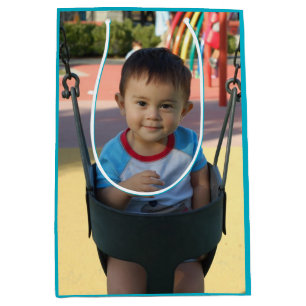 Baby Kids Personalized Photo Birthday Medium Gift Bag