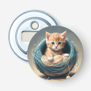 Baby Kitten In A Ball Of Wool, Bottle Opener