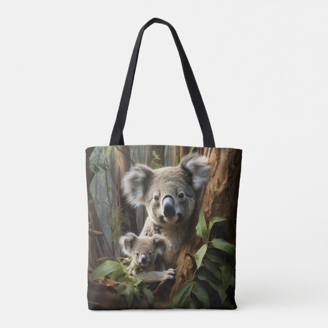 Baby Koala Bear and Mom Tote Bag (Back)