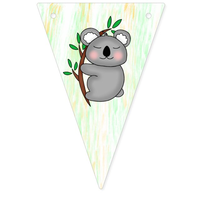 Baby Koala Bear Personalized Baby Shower Bunting Flags (Fifth Flag)