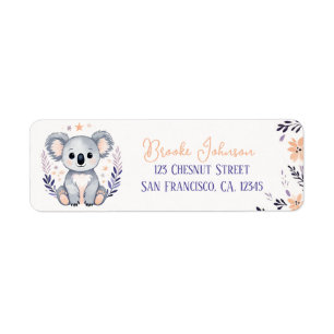 Baby Koala Boho Floral Design - Return Address